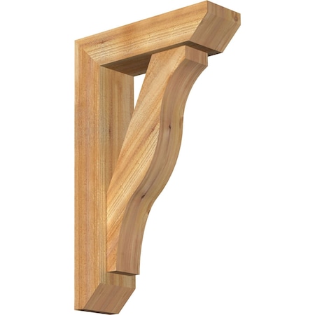 Ekena Millwork Funston Slat Rough Sawn Bracket w/ Offset Brace, Western Red Cedar, 6"W x 20"D x 32"H BKT0604X20X32FST06RWR